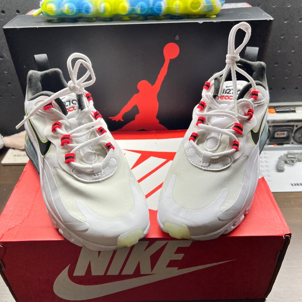 Nike Black and White Sneakers with Red Laces